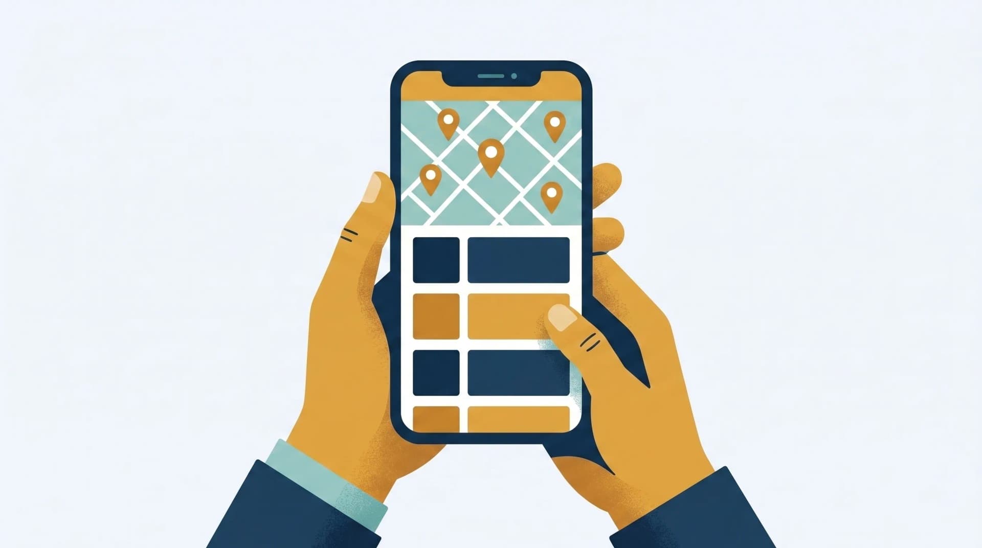Recherche locale sur smartphone à Mons : la fiche d'un commerce wallon s'affiche en quelques secondes avec carte et coordonnées